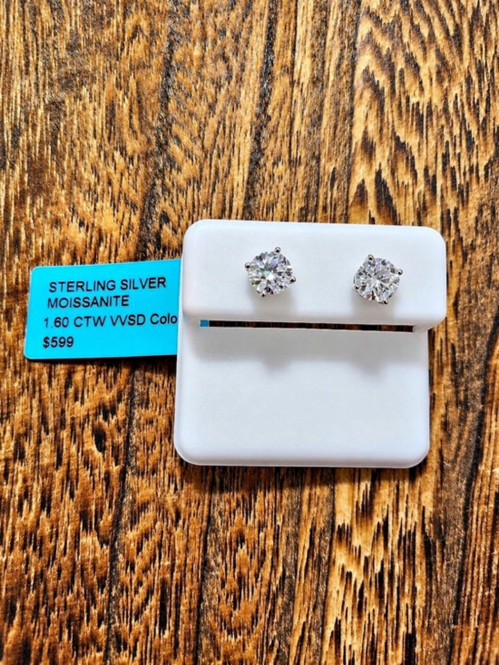Moissanite Stud Earrings 1.60 CTW Moissanite Stud Earrings in Silver
